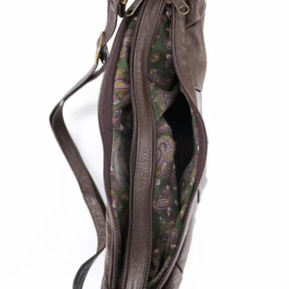 LEATHER LOFT Brown Full Grain Cowhide Crossbody Bag - Picture 5 of 10